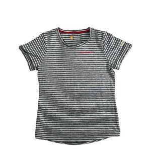 Carhartt Force Kids XL Striped Performance T Shirt Blue White Short Sleeve